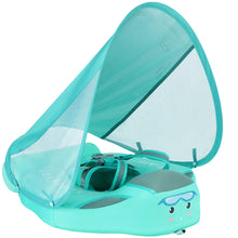 Load image into Gallery viewer, Mambobaby Float Add Tail No Flip Over Non-Inflatable Baby Swim Float Pearl Foam Solid Water Floats Smart Swim Trainer Infant Pool Float Swim Ring with Sun Canopy