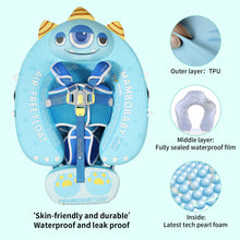 Load image into Gallery viewer, Floating Bed Mambobaby Float Add Tail No Flip Over Non-Inflatable Baby Swim Float Pearl Foam Solid Water Floats Smart Swim Trainer Infant Pool Float Swim Ring with Sun Canopy