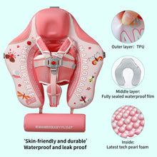Load image into Gallery viewer, Floating Bed Mambobaby Float Animal Butterfly Pattern Baby Stroller Canopy Non-Inflatable Baby Swim Float Add Tail No Flip Over Pearl Foam Solid Water Floats Smart Swim Trainer Infant Pool Float Swim Ring