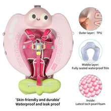 Load image into Gallery viewer, Floating Bed Mambobaby Float with Canopy and Tail New Upgraded Non-inflatable Baby Pool Float Mambo Float Swim Trainer Solid Infant Swim Float Adjustable Pearl Foam Baby Swim Ring