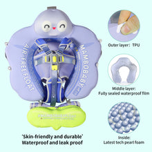 Load image into Gallery viewer, Floating Bed Mambobaby Float with Canopy and Tail New Upgraded Non-inflatable Baby Pool Float Mambo Float Swim Trainer Solid Infant Swim Float Adjustable Pearl Foam Baby Swim Ring