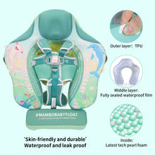 Load image into Gallery viewer, Mambobaby Float with Canopy Skin-friendly Baby Swim Float with Tail Waterproof Non-Inflatable Mambo Float Smart Swim Trainer Soft Solid Infant Pool Float 3-24 months Baby Swim Ring