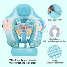 Load image into Gallery viewer, Mambobaby Float with Canopy Skin-friendly Baby Swim Float with Tail Waterproof Non-Inflatable Mambo Float Smart Swim Trainer Soft Solid Infant Pool Float 3-24 months Baby Swim Ring