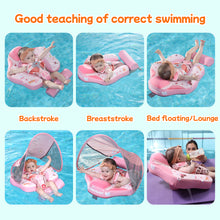 Load image into Gallery viewer, Floating Bed 3 Swim Method Mambobaby Float with Canopy Baby Pool Float Infant Swim Float Infant Pool Float Swim Trainer Mambo Baby Relaxing Non-inflatable Floats Waist Ring Swimming Pool Toys Pearl Foam Smart Swimmer