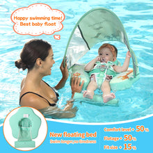 Load image into Gallery viewer, Floating Bed 3 Swim Method Mambobaby Float with Canopy Baby Pool Float Infant Swim Float Infant Pool Float Swim Trainer Mambo Baby Relaxing Non-inflatable Floats Waist Ring Swimming Pool Toys Pearl Foam Smart Swimmer