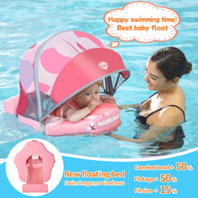 Load image into Gallery viewer, Floating Bed Mambobaby Float Animal Butterfly Pattern Baby Stroller Canopy Non-Inflatable Baby Swim Float Add Tail No Flip Over Pearl Foam Solid Water Floats Smart Swim Trainer Infant Pool Float Swim Ring