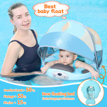 Load image into Gallery viewer, 3-48 Months Mambobaby Swim Float Baby Stroller Canopy 4 Swim Ways Non-Inflatable Baby Pool Float Solid Infant Toddler Swim Ring
