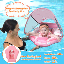 Load image into Gallery viewer, Floating Bed 3 Swim Method Mambobaby Float with Canopy Baby Pool Float Infant Swim Float Infant Pool Float Swim Trainer Mambo Baby Relaxing Non-inflatable Floats Waist Ring Swimming Pool Toys Pearl Foam Smart Swimmer