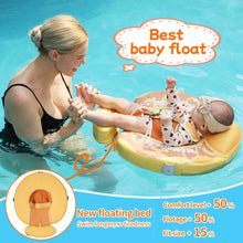 Load image into Gallery viewer, Floating Bed Mambobaby Float with Canopy and Tail Donut New Upgraded Non-inflatable Baby Pool Float Mambo Float Swim Trainer Solid Infant Swim Float Adjustable Pearl Foam Baby Swim Ring