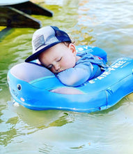 Load image into Gallery viewer, Cloth Mambobaby Newest Non Inflatable Baby Float Size Improved Add Tail Avoid Flip Over Swim Trainer Solid Infant Pool Float with Canopy UPF 50+ Swim Ring