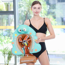 Load image into Gallery viewer, Mesh Bed Floating Mambobaby Float with Canopy and Tail New Upgraded Non-inflatable Baby Pool Float Mambo Float Swim Trainer Solid Infant Swim Float Adjustable Pearl Foam Baby Swim Ring