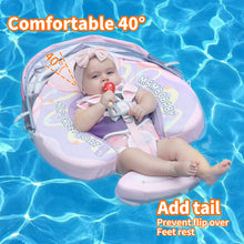 Load image into Gallery viewer, Floating Bed Mambobaby Float with Canopy and Tail Donut New Upgraded Non-inflatable Baby Pool Float Mambo Float Swim Trainer Solid Infant Swim Float Adjustable Pearl Foam Baby Swim Ring