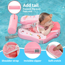 Load image into Gallery viewer, Floating Bed Mambobaby Float Animal Butterfly Pattern Baby Stroller Canopy Non-Inflatable Baby Swim Float Add Tail No Flip Over Pearl Foam Solid Water Floats Smart Swim Trainer Infant Pool Float Swim Ring