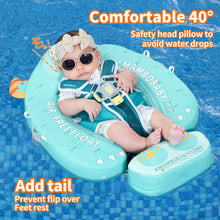 Load image into Gallery viewer, Floating Bed Mambobaby Float with Canopy Skin-friendly Baby Swim Float with Tail Waterproof Non-Inflatable Mambo Float Smart Swim Trainer Soft Solid Infant Pool Float 3-24 months Baby Swim Ring