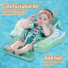 Load image into Gallery viewer, Mambobaby Float with Canopy Skin-friendly Baby Swim Float with Tail Waterproof Non-Inflatable Mambo Float Smart Swim Trainer Soft Solid Infant Pool Float 3-24 months Baby Swim Ring