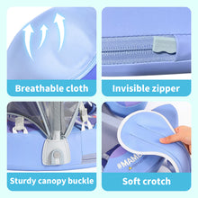 Load image into Gallery viewer, Floating Bed Mambobaby Float with Canopy and Tail Donut New Upgraded Non-inflatable Baby Pool Float Mambo Float Swim Trainer Solid Infant Swim Float Adjustable Pearl Foam Baby Swim Ring