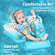 Load image into Gallery viewer, Mambobaby Float with Canopy Skin-friendly Baby Swim Float with Tail Waterproof Non-Inflatable Mambo Float Smart Swim Trainer Soft Solid Infant Pool Float 3-24 months Baby Swim Ring
