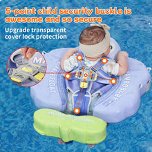 Load image into Gallery viewer, Floating Bed Mambobaby Float with Canopy and Tail New Upgraded Non-inflatable Baby Pool Float Mambo Float Swim Trainer Solid Infant Swim Float Adjustable Pearl Foam Baby Swim Ring