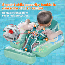 Load image into Gallery viewer, Mambobaby Float with Canopy Skin-friendly Baby Swim Float with Tail Waterproof Non-Inflatable Mambo Float Smart Swim Trainer Soft Solid Infant Pool Float 3-24 months Baby Swim Ring