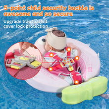 Load image into Gallery viewer, Floating Bed Mambobaby Float with Canopy and Tail New Upgraded Non-inflatable Baby Pool Float Mambo Float Swim Trainer Solid Infant Swim Float Adjustable Pearl Foam Baby Swim Ring