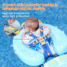 Load image into Gallery viewer, Floating Bed Mambobaby Float Add Tail No Flip Over Non-Inflatable Baby Swim Float Pearl Foam Solid Water Floats Smart Swim Trainer Infant Pool Float Swim Ring with Sun Canopy