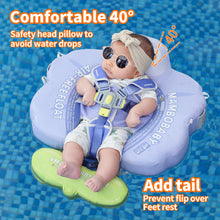 Load image into Gallery viewer, Floating Bed Mambobaby Float with Canopy and Tail New Upgraded Non-inflatable Baby Pool Float Mambo Float Swim Trainer Solid Infant Swim Float Adjustable Pearl Foam Baby Swim Ring
