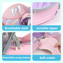Load image into Gallery viewer, Floating Bed Mambobaby Float with Canopy and Tail Donut New Upgraded Non-inflatable Baby Pool Float Mambo Float Swim Trainer Solid Infant Swim Float Adjustable Pearl Foam Baby Swim Ring