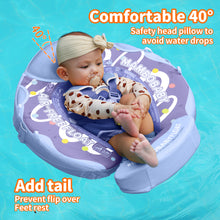 Load image into Gallery viewer, Floating Bed Mambobaby Float with Canopy and Tail Donut New Upgraded Non-inflatable Baby Pool Float Mambo Float Swim Trainer Solid Infant Swim Float Adjustable Pearl Foam Baby Swim Ring