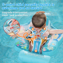 Load image into Gallery viewer, Mambobaby Float with Canopy Skin-friendly Baby Swim Float with Tail Waterproof Non-Inflatable Mambo Float Smart Swim Trainer Soft Solid Infant Pool Float 3-24 months Baby Swim Ring