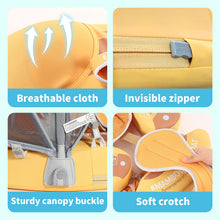 Load image into Gallery viewer, Floating Bed Mambobaby Float with Canopy and Tail Donut New Upgraded Non-inflatable Baby Pool Float Mambo Float Swim Trainer Solid Infant Swim Float Adjustable Pearl Foam Baby Swim Ring