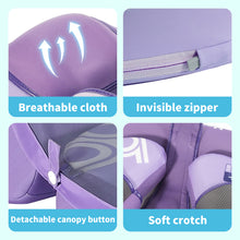 Load image into Gallery viewer, Big Buoyancy and Comfort Mambobaby Float with Canopy and Tail New Upgraded Non-inflatable Baby Pool Float Mambo Float Swim Trainer Solid Infant Swim Float Adjustable Pearl Foam Baby Swim Ring