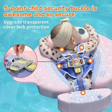 Load image into Gallery viewer, Floating Bed Mambobaby Float with Canopy Manta Ray Skin-friendly Baby Swim Float with Tail Waterproof Non-Inflatable Mambo Float Smart Swim Trainer Soft Solid Infant Pool Float 3-24 months Baby Swim Ring