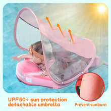 Load image into Gallery viewer, Floating Bed 3 Swim Method Mambobaby Float with Canopy Baby Pool Float Infant Swim Float Infant Pool Float Swim Trainer Mambo Baby Relaxing Non-inflatable Floats Waist Ring Swimming Pool Toys Pearl Foam Smart Swimmer