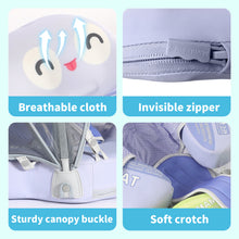 Load image into Gallery viewer, Floating Bed Mambobaby Float with Canopy and Tail New Upgraded Non-inflatable Baby Pool Float Mambo Float Swim Trainer Solid Infant Swim Float Adjustable Pearl Foam Baby Swim Ring
