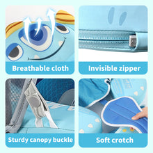 Load image into Gallery viewer, Floating Bed Mambobaby Float Add Tail No Flip Over Non-Inflatable Baby Swim Float Pearl Foam Solid Water Floats Smart Swim Trainer Infant Pool Float Swim Ring with Sun Canopy