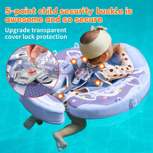 Load image into Gallery viewer, Floating Bed Mambobaby Float with Canopy and Tail Donut New Upgraded Non-inflatable Baby Pool Float Mambo Float Swim Trainer Solid Infant Swim Float Adjustable Pearl Foam Baby Swim Ring