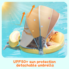 Load image into Gallery viewer, Floating Bed Mambobaby Float with Canopy and Tail Donut New Upgraded Non-inflatable Baby Pool Float Mambo Float Swim Trainer Solid Infant Swim Float Adjustable Pearl Foam Baby Swim Ring