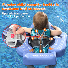 Load image into Gallery viewer, Floating Mesh Bed Mambobaby Float with Canopy and Tail New Upgraded Non-inflatable Baby Pool Float Mambo Float Swim Trainer Solid Infant Swim Float Adjustable Pearl Foam Baby Swim Ring aged 3-24Months
