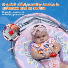 Load image into Gallery viewer, Floating Bed Mambobaby Float with Canopy and Tail Donut New Upgraded Non-inflatable Baby Pool Float Mambo Float Swim Trainer Solid Infant Swim Float Adjustable Pearl Foam Baby Swim Ring