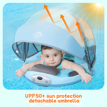 Load image into Gallery viewer, 3-48 Months Mambobaby Swim Float Baby Stroller Canopy 4 Swim Ways Non-Inflatable Baby Pool Float Solid Infant Toddler Swim Ring