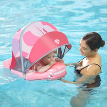 Load image into Gallery viewer, Floating Bed Mambobaby Float Animal Butterfly Pattern Baby Stroller Canopy Non-Inflatable Baby Swim Float Add Tail No Flip Over Pearl Foam Solid Water Floats Smart Swim Trainer Infant Pool Float Swim Ring
