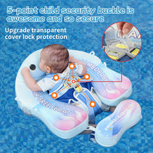 Load image into Gallery viewer, Floating Bed Mambobaby Float with Canopy Skin-friendly Baby Swim Float with Tail Waterproof Non-Inflatable Mambo Float Smart Swim Trainer Soft Solid Infant Pool Float 3-24 months Baby Swim Ring