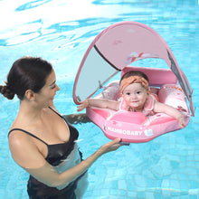 Load image into Gallery viewer, Floating Bed 3 Swim Method Mambobaby Float with Canopy Baby Pool Float Infant Swim Float Infant Pool Float Swim Trainer Mambo Baby Relaxing Non-inflatable Floats Waist Ring Swimming Pool Toys Pearl Foam Smart Swimmer
