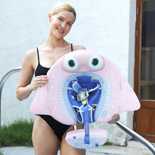 Load image into Gallery viewer, Floating Bed Mambobaby Float with Canopy Manta Ray Skin-friendly Baby Swim Float with Tail Waterproof Non-Inflatable Mambo Float Smart Swim Trainer Soft Solid Infant Pool Float 3-24 months Baby Swim Ring