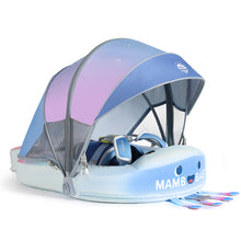 Load image into Gallery viewer, Floating Bed Mambobaby Float with Canopy Skin-friendly Baby Swim Float with Tail Waterproof Non-Inflatable Mambo Float Smart Swim Trainer Soft Solid Infant Pool Float 3-24 months Baby Swim Ring
