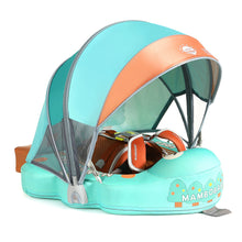 Load image into Gallery viewer, Mesh Bed Floating Mambobaby Float with Canopy and Tail New Upgraded Non-inflatable Baby Pool Float Mambo Float Swim Trainer Solid Infant Swim Float Adjustable Pearl Foam Baby Swim Ring