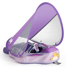 Load image into Gallery viewer, Floating Mesh Bed Mambobaby Float with Canopy and Tail New Upgraded Non-inflatable Baby Pool Float Mambo Float Swim Trainer Solid Infant Swim Float Adjustable Pearl Foam Baby Swim Ring aged 3-24Months