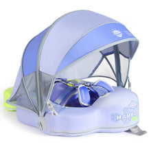 Load image into Gallery viewer, Floating Bed Mambobaby Float with Canopy and Tail New Upgraded Non-inflatable Baby Pool Float Mambo Float Swim Trainer Solid Infant Swim Float Adjustable Pearl Foam Baby Swim Ring