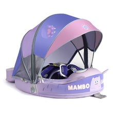 Load image into Gallery viewer, Floating Bed Mambobaby Float with Canopy and Tail Donut New Upgraded Non-inflatable Baby Pool Float Mambo Float Swim Trainer Solid Infant Swim Float Adjustable Pearl Foam Baby Swim Ring