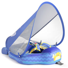 Load image into Gallery viewer, Floating Mesh Bed Mambobaby Float with Canopy and Tail New Upgraded Non-inflatable Baby Pool Float Mambo Float Swim Trainer Solid Infant Swim Float Adjustable Pearl Foam Baby Swim Ring aged 3-24Months